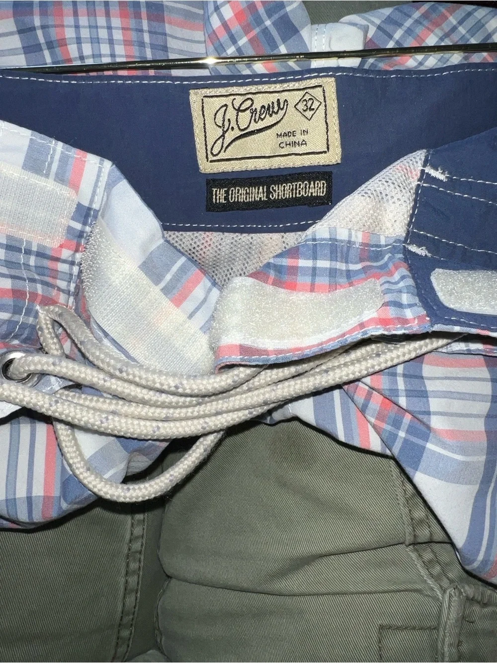 J. Crew Men’s Board Shorts Swimming Trunks, Athletic Shorts Plaid Size 32
